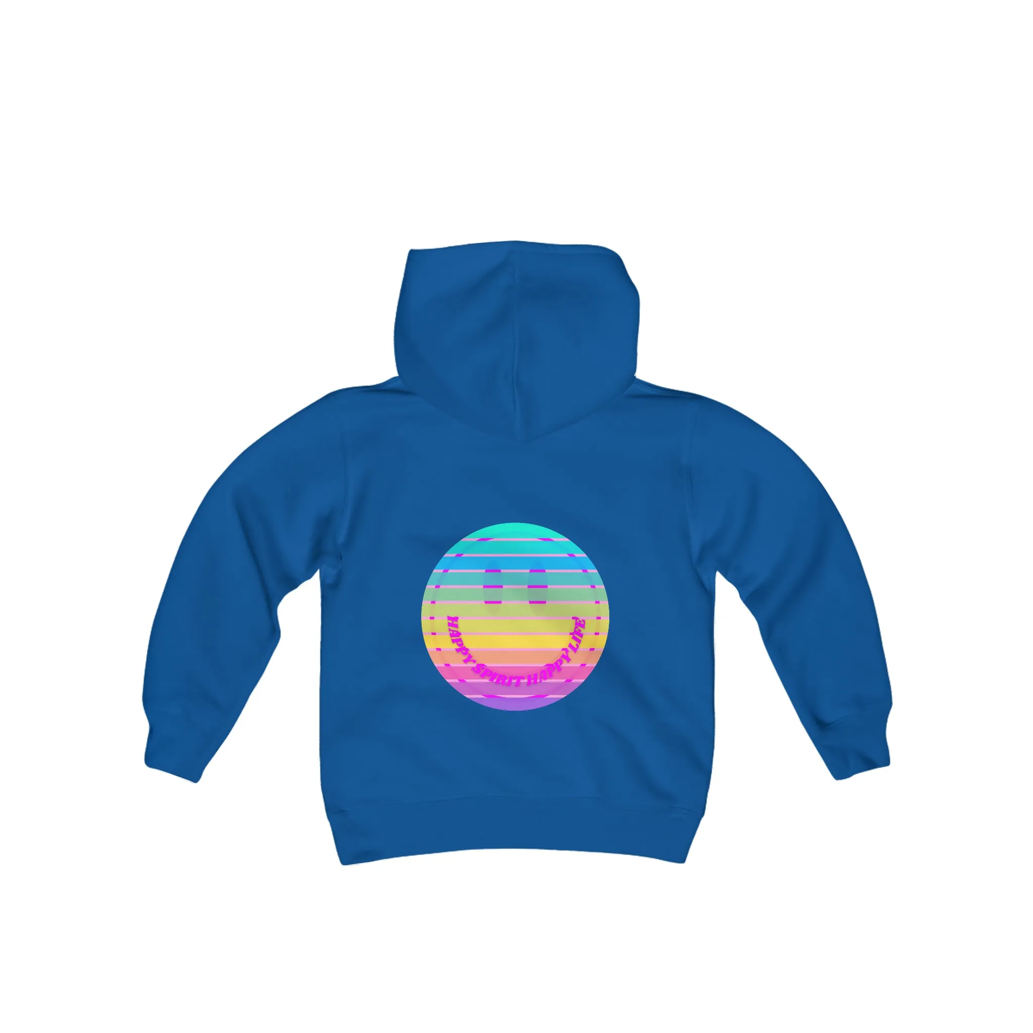 Aesthetic Hoodie for Youth, Pink Rainbow Hoodie, Kids Smile Face Hoodie, Happy Spirit Happy Life Hoodie, Happy Mind Hoodie, Cute Kid Gifts