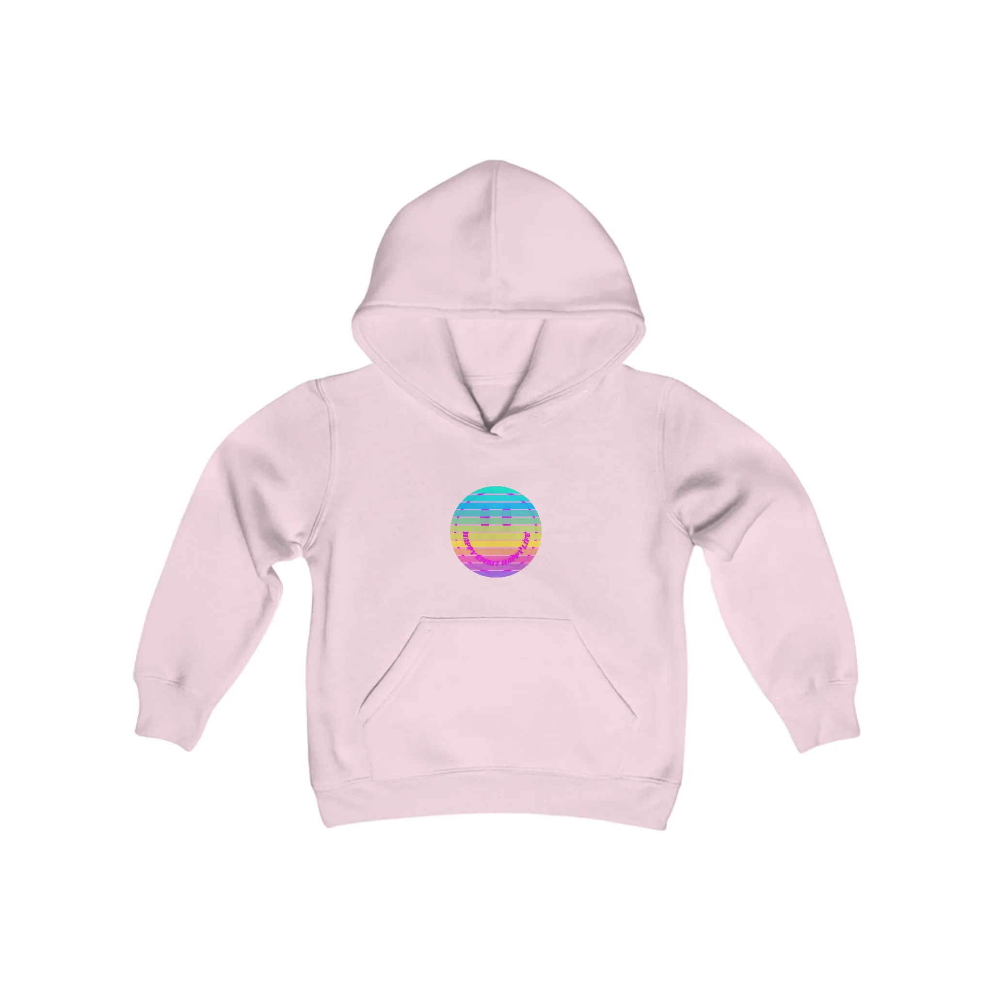 Aesthetic Hoodie for Youth, Pink Rainbow Hoodie, Kids Smile Face Hoodie, Happy Spirit Happy Life Hoodie, Happy Mind Hoodie, Cute Kid Gifts