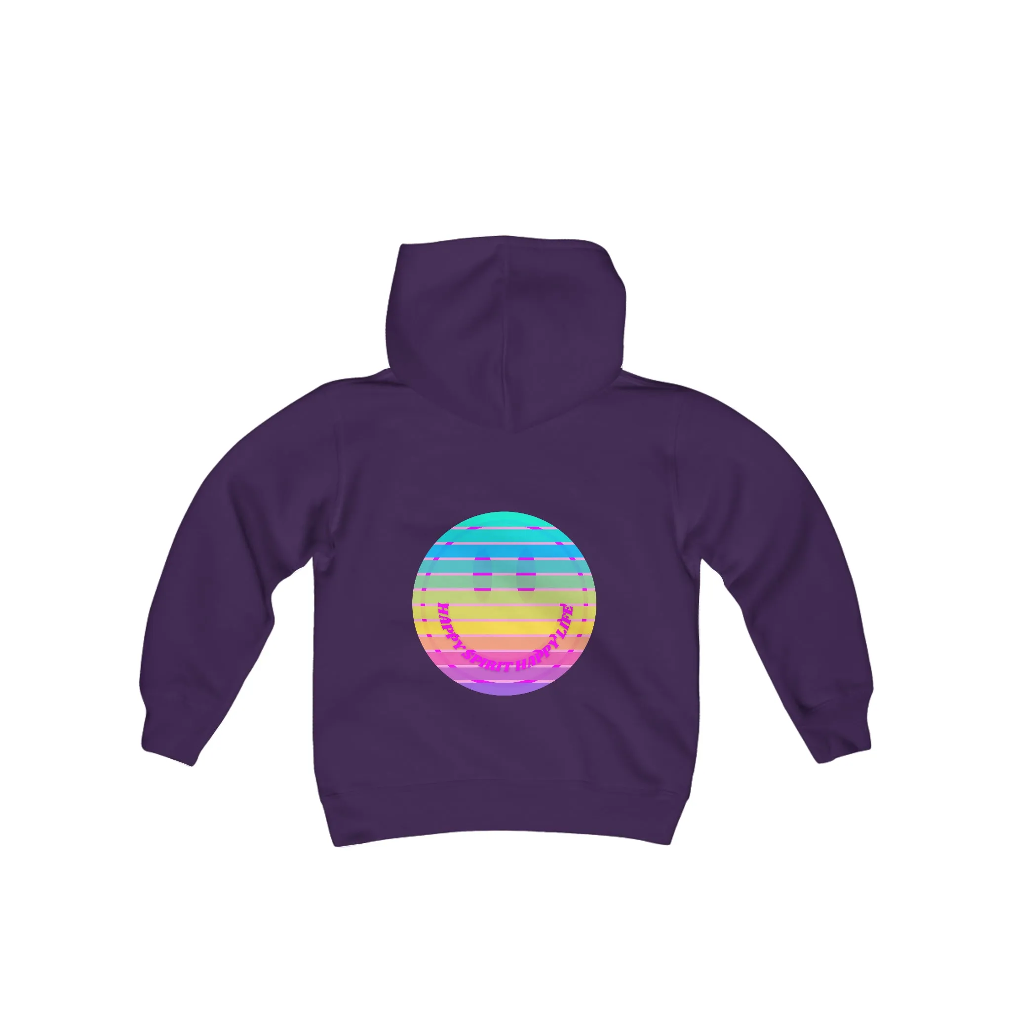 Aesthetic Hoodie for Youth, Pink Rainbow Hoodie, Kids Smile Face Hoodie, Happy Spirit Happy Life Hoodie, Happy Mind Hoodie, Cute Kid Gifts
