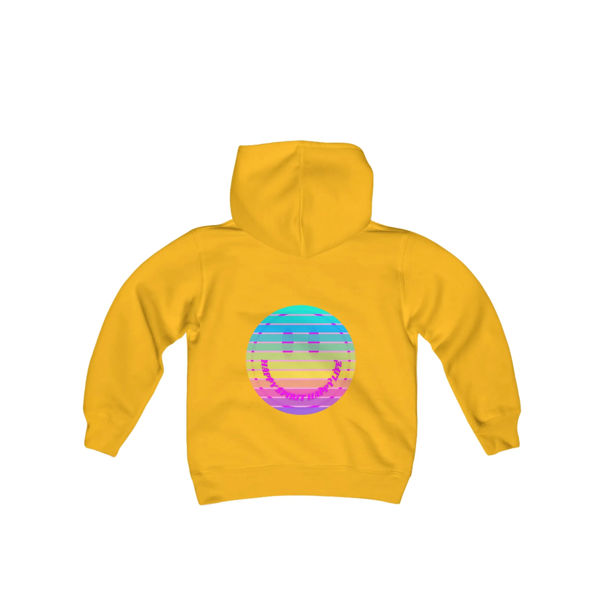 Aesthetic Hoodie for Youth, Pink Rainbow Hoodie, Kids Smile Face Hoodie, Happy Spirit Happy Life Hoodie, Happy Mind Hoodie, Cute Kid Gifts
