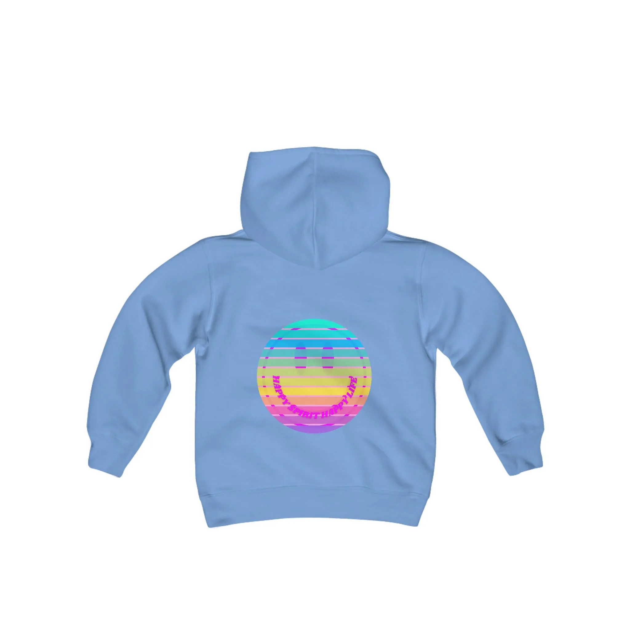 Aesthetic Hoodie for Youth, Pink Rainbow Hoodie, Kids Smile Face Hoodie, Happy Spirit Happy Life Hoodie, Happy Mind Hoodie, Cute Kid Gifts