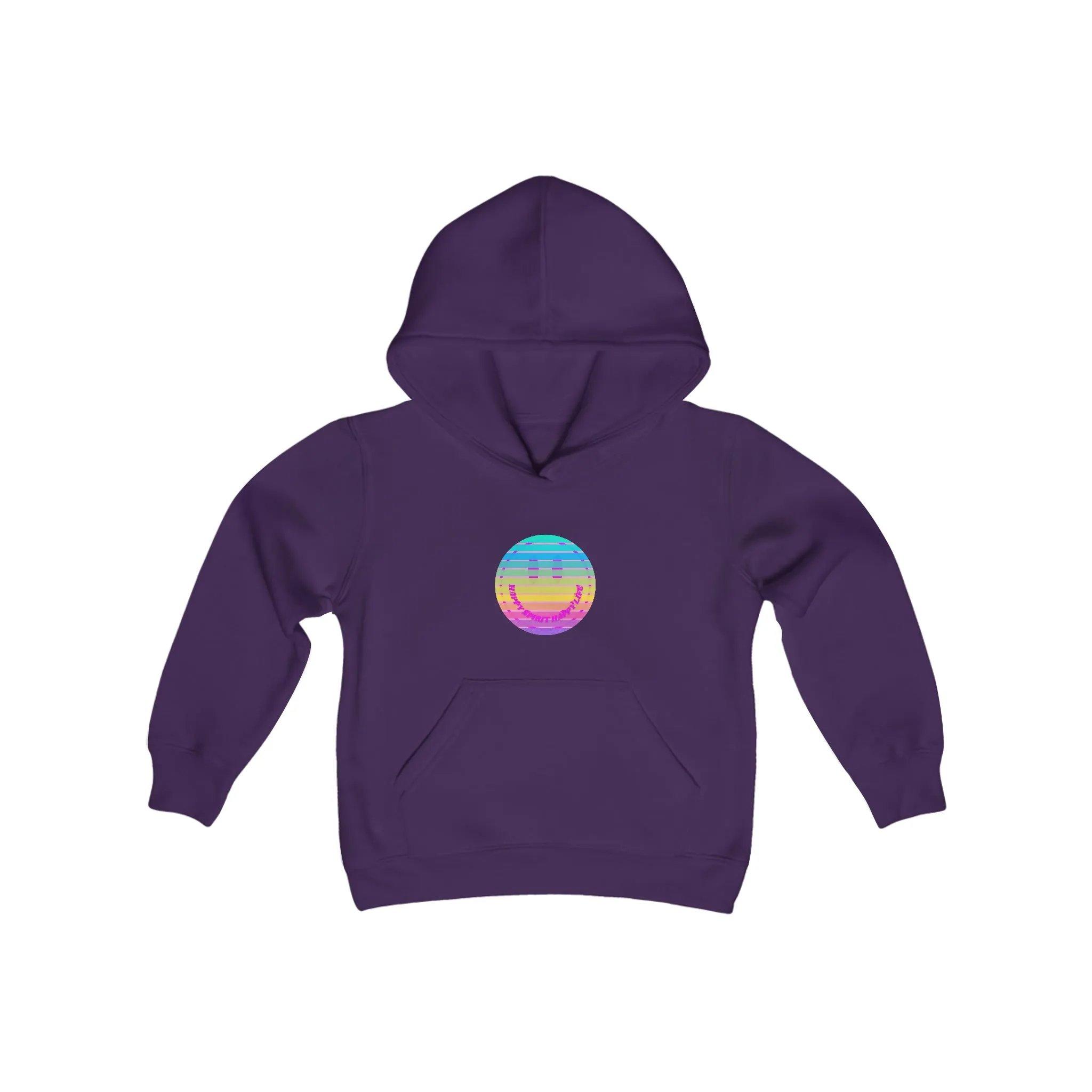 Aesthetic Hoodie for Youth, Pink Rainbow Hoodie, Kids Smile Face Hoodie, Happy Spirit Happy Life Hoodie, Happy Mind Hoodie, Cute Kid Gifts
