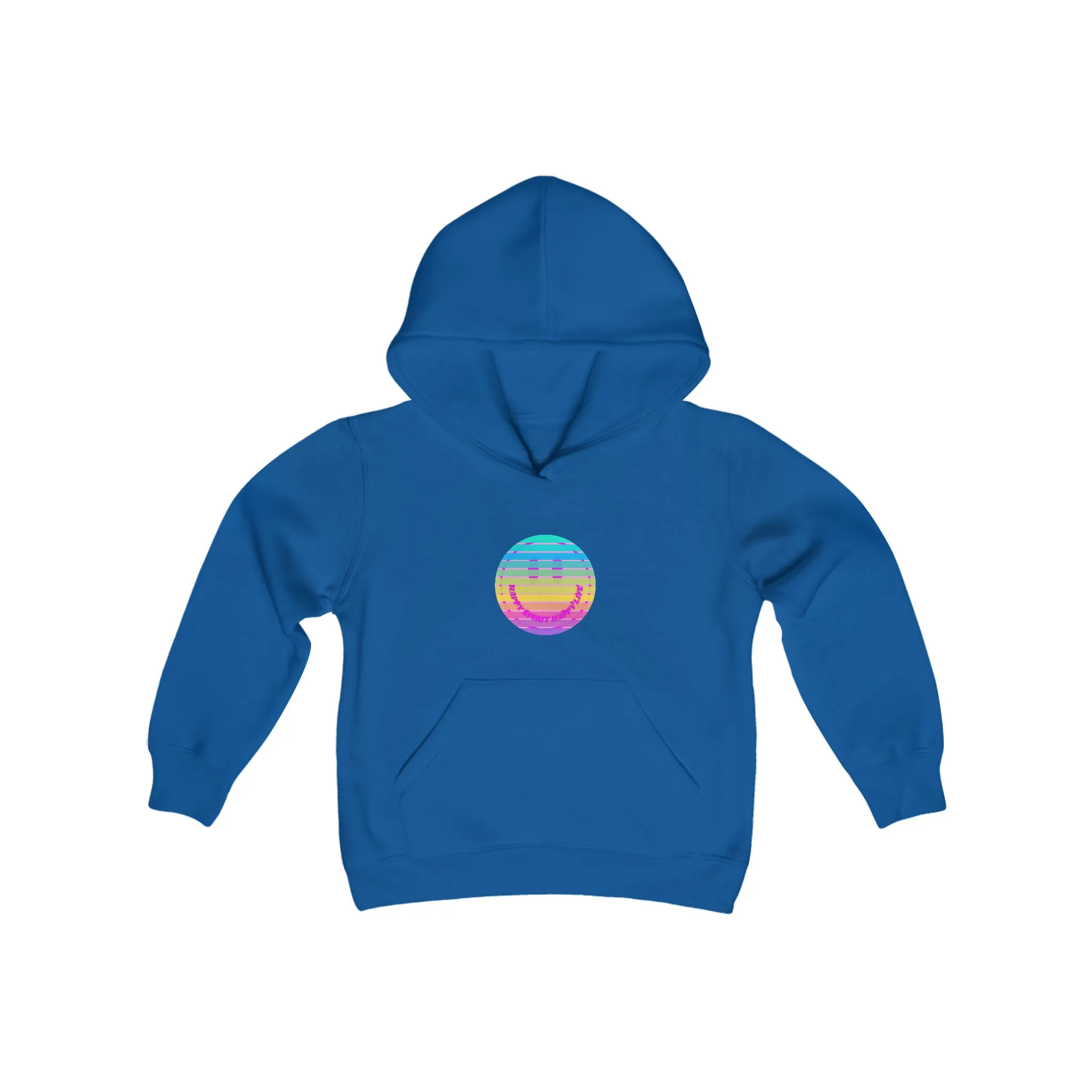 Aesthetic Hoodie for Youth, Pink Rainbow Hoodie, Kids Smile Face Hoodie, Happy Spirit Happy Life Hoodie, Happy Mind Hoodie, Cute Kid Gifts