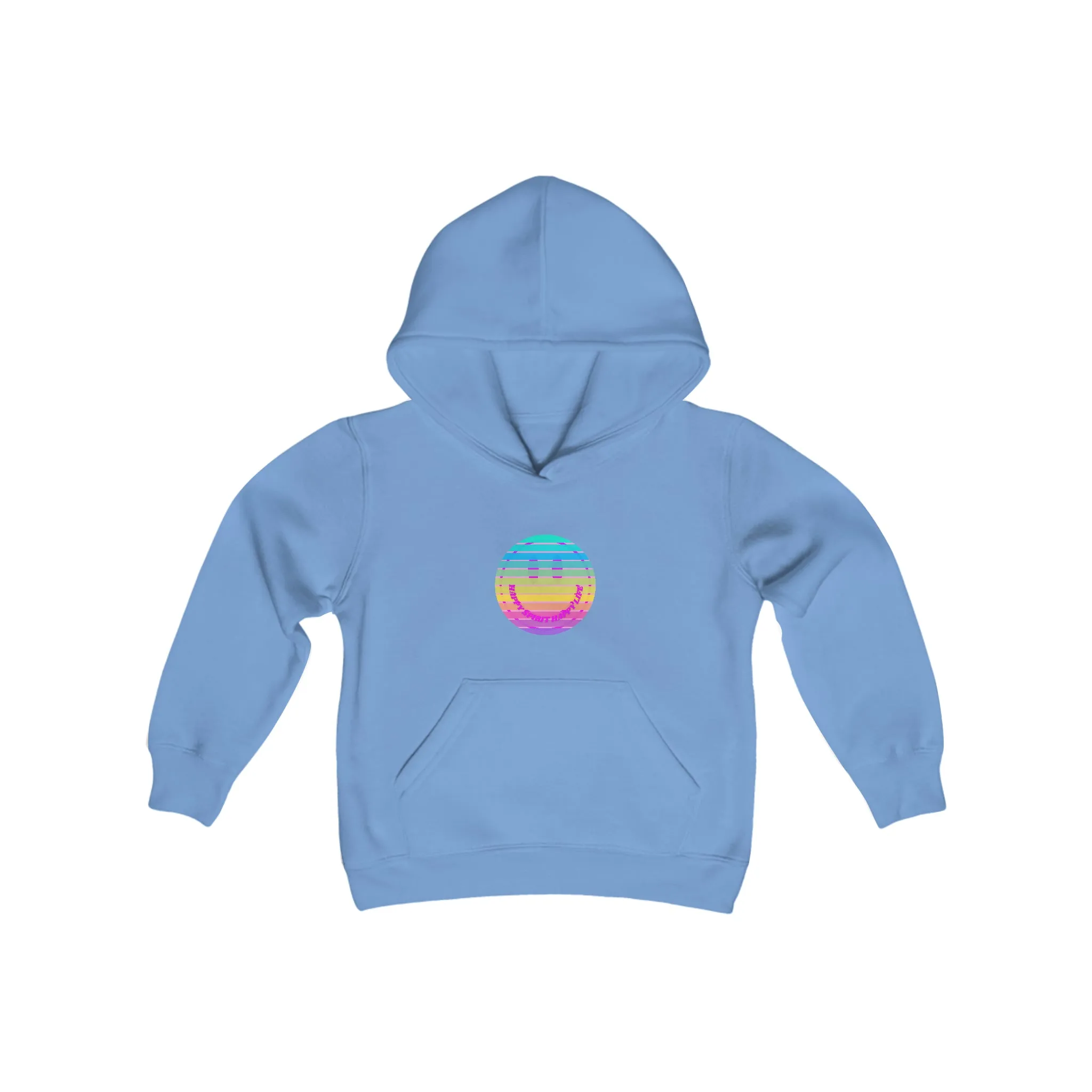 Aesthetic Hoodie for Youth, Pink Rainbow Hoodie, Kids Smile Face Hoodie, Happy Spirit Happy Life Hoodie, Happy Mind Hoodie, Cute Kid Gifts
