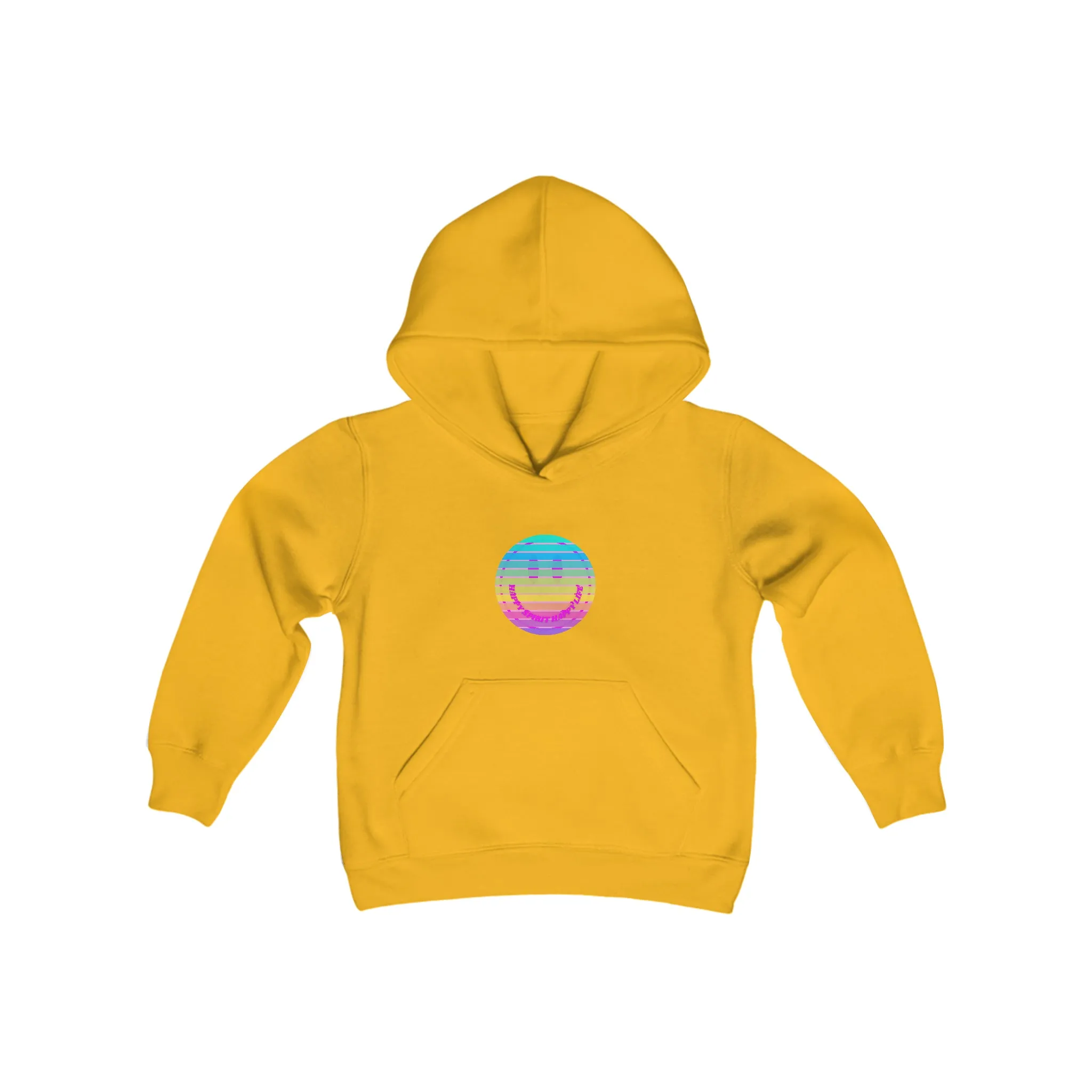 Aesthetic Hoodie for Youth, Pink Rainbow Hoodie, Kids Smile Face Hoodie, Happy Spirit Happy Life Hoodie, Happy Mind Hoodie, Cute Kid Gifts