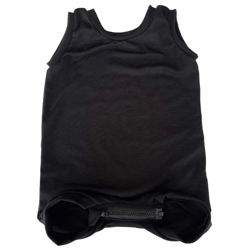 Black Tank Summer Zip Romper