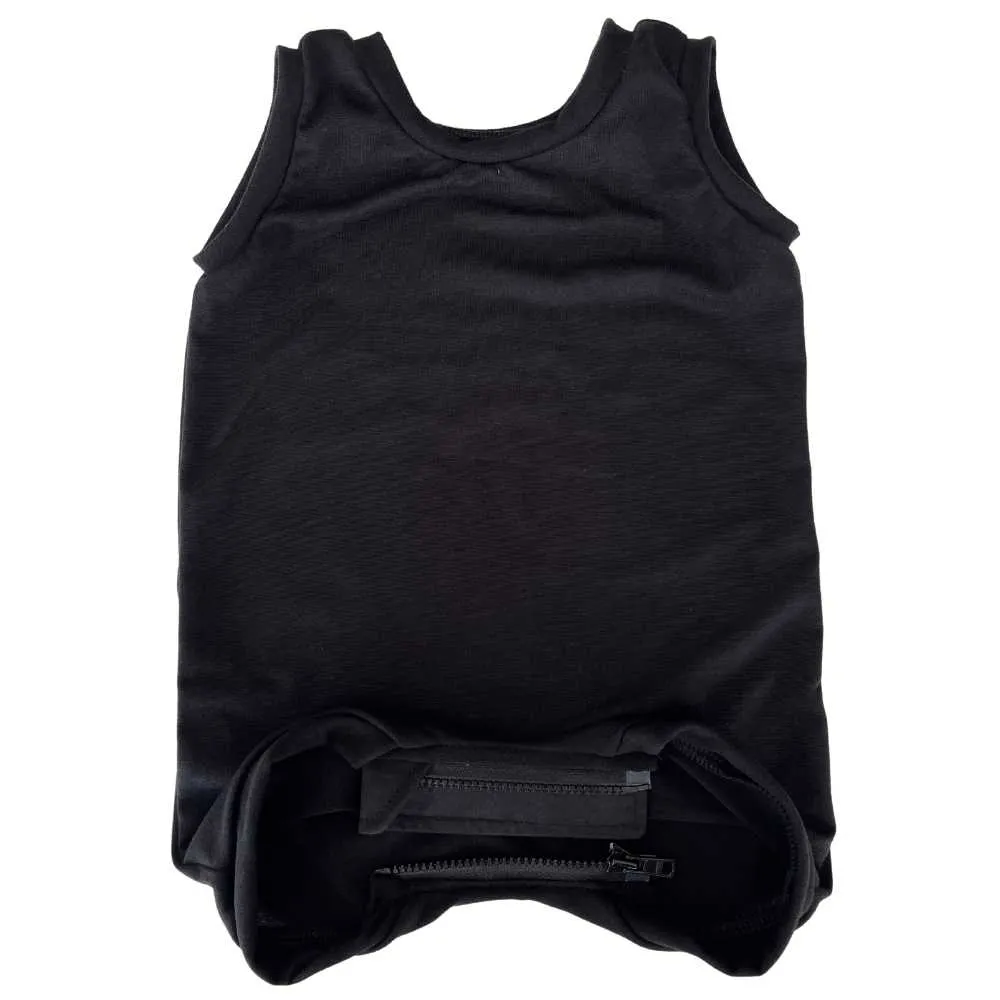 Black Tank Summer Zip Romper