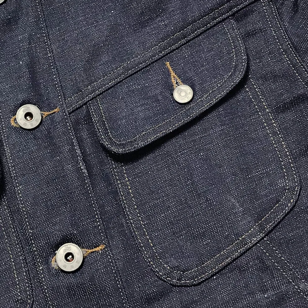 BZEN M.3139RR GARCIA-REHASH REGULAR FIT 4 POCKET RECYCLED COTTON JACKET-12.5OZ-RAW ROYAL BLUE