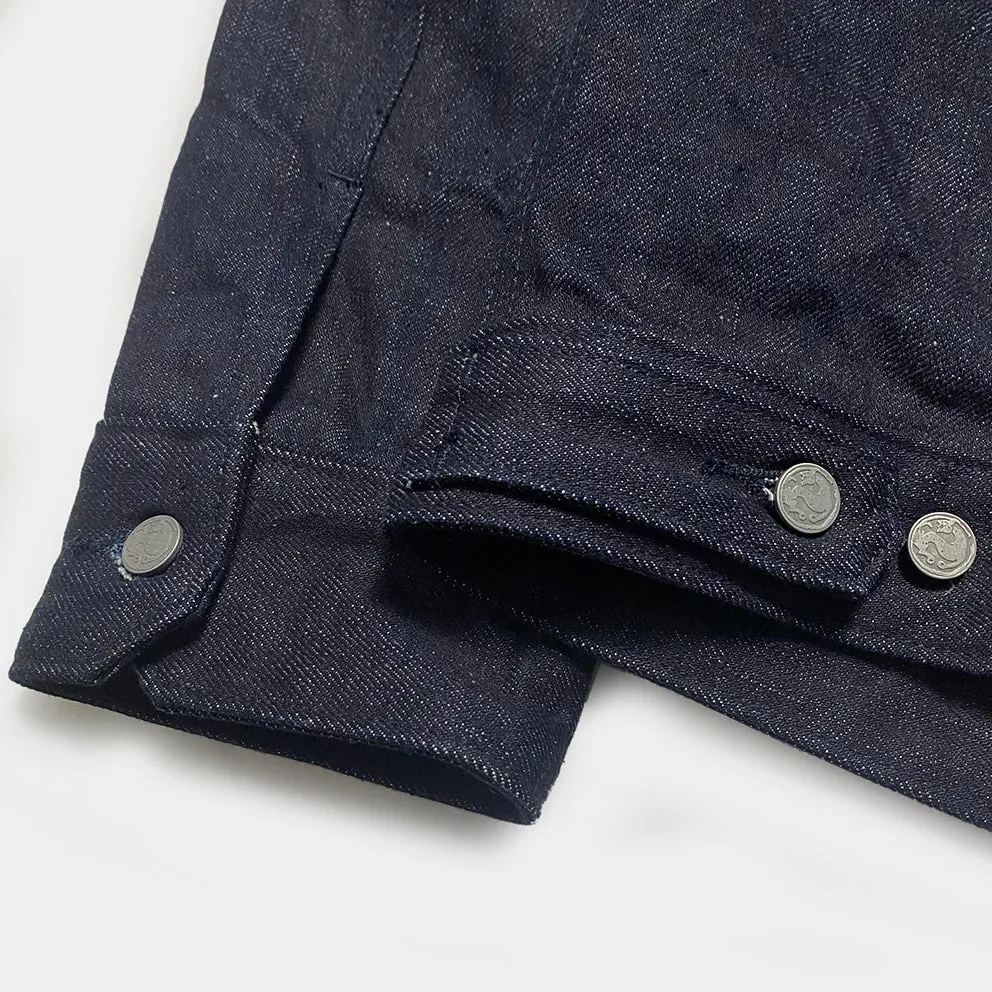 BZEN M.3139RR GARCIA2-18I REGULAR FIT 18OZ SELVEDGE DENIM JACKET-18OZ-HRH INDIGO