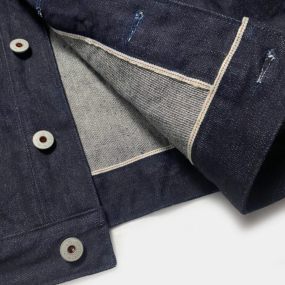 BZEN M.3139RR GARCIA2-18I REGULAR FIT 18OZ SELVEDGE DENIM JACKET-18OZ-HRH INDIGO