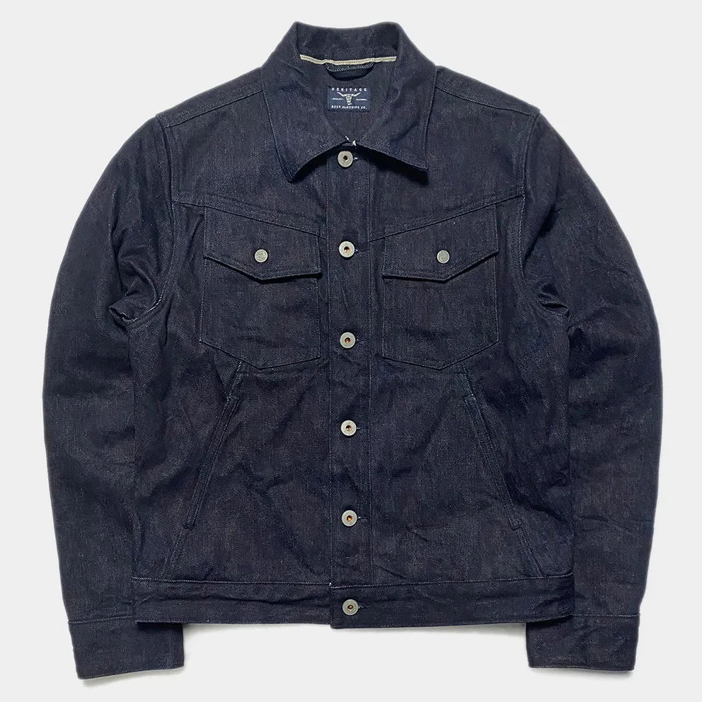 BZEN M.3139RR GARCIA2-18I REGULAR FIT 18OZ SELVEDGE DENIM JACKET-18OZ-HRH INDIGO
