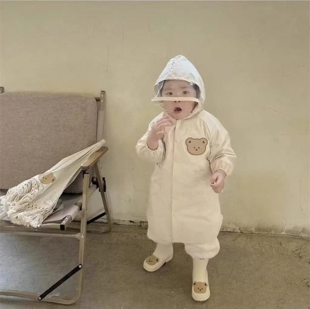 Cartoon Animal Solid Color Raincoat