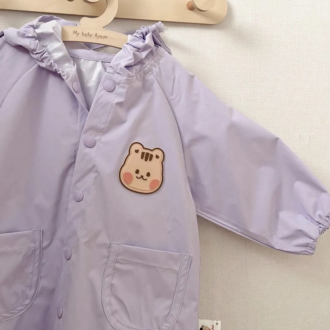 Cartoon Animal Solid Color Raincoat