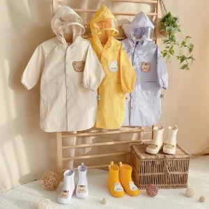 Cartoon Animal Solid Color Raincoat