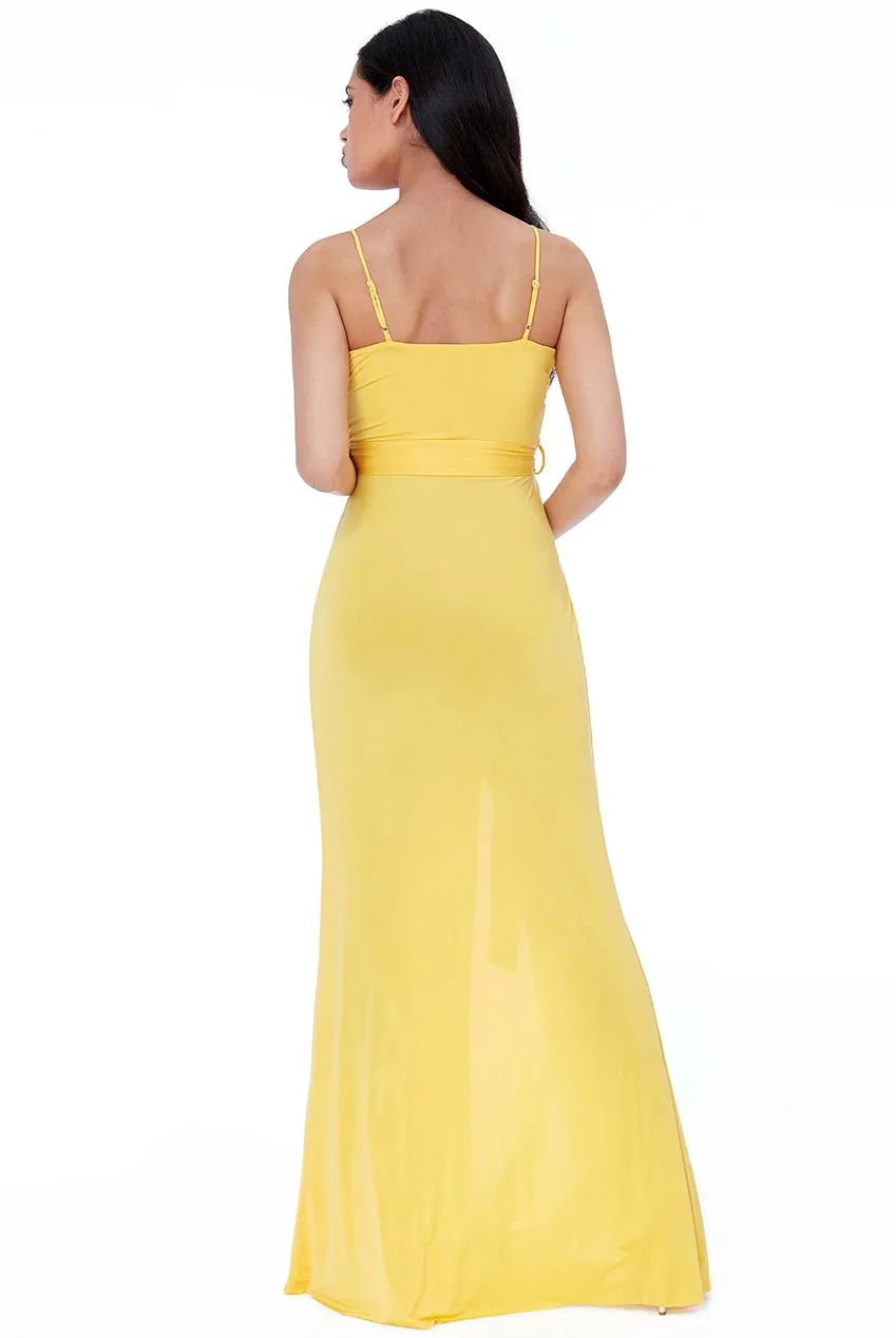 City Goddess Wrap Front Maxi Dress