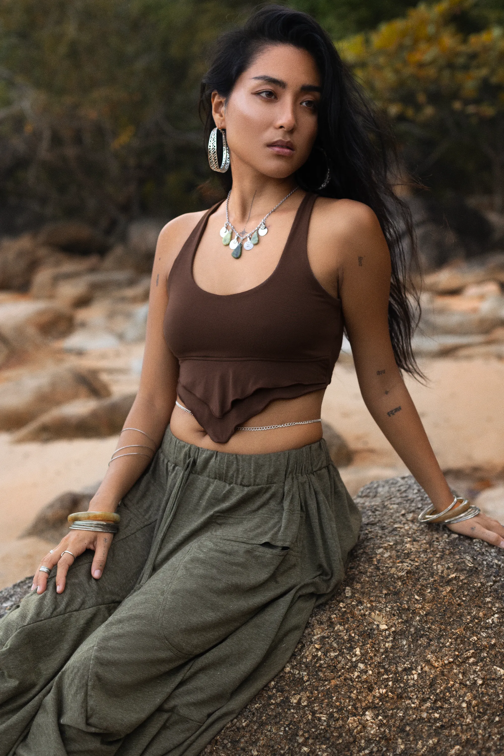 Crop Top Aluna Brown