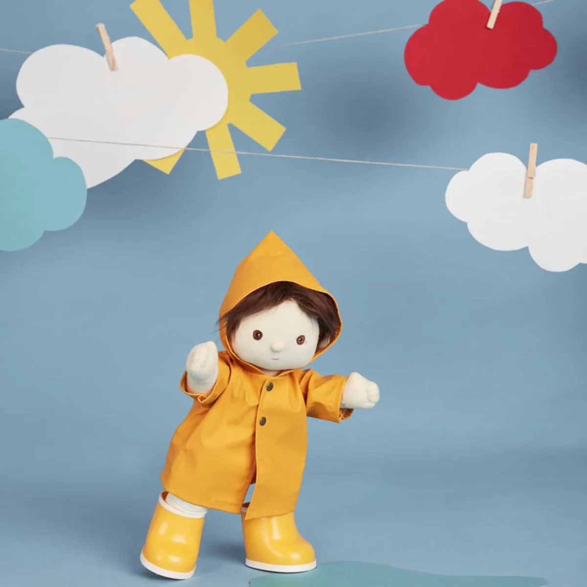 Dinkum Doll Rainy Play Outfit - Yellow by Olli Ella