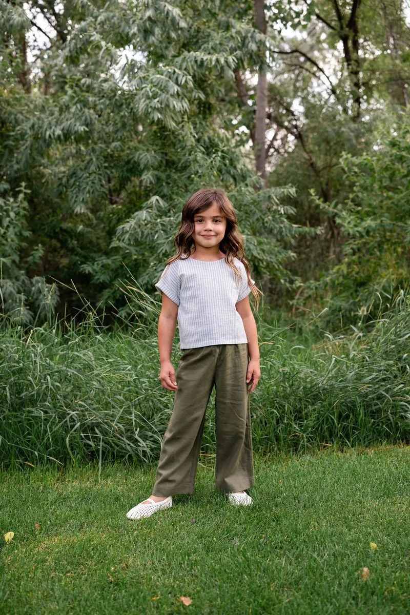 Gaucho Pant, Olive Linen