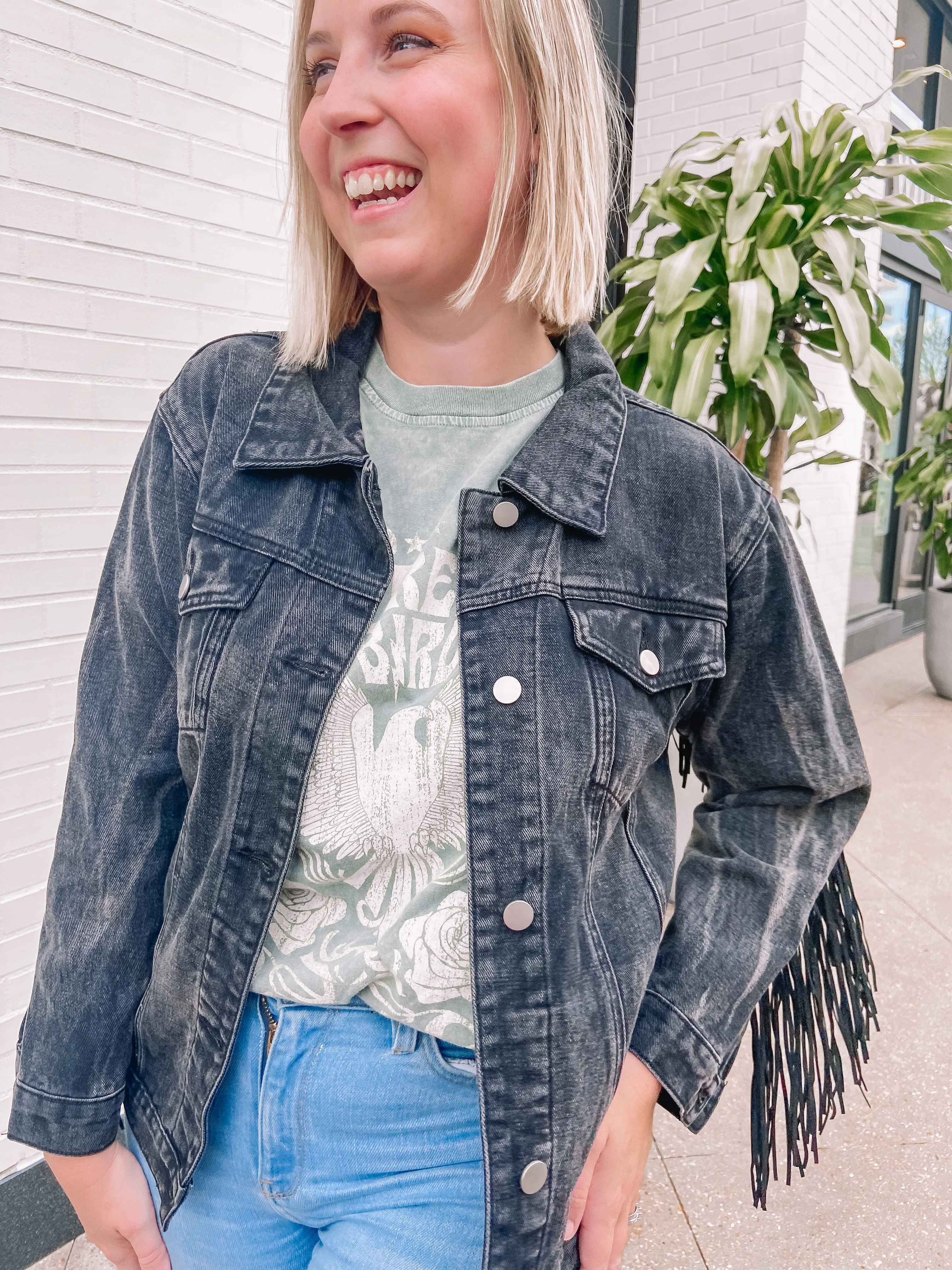 Hall of Fame Fringe Denim Jacket