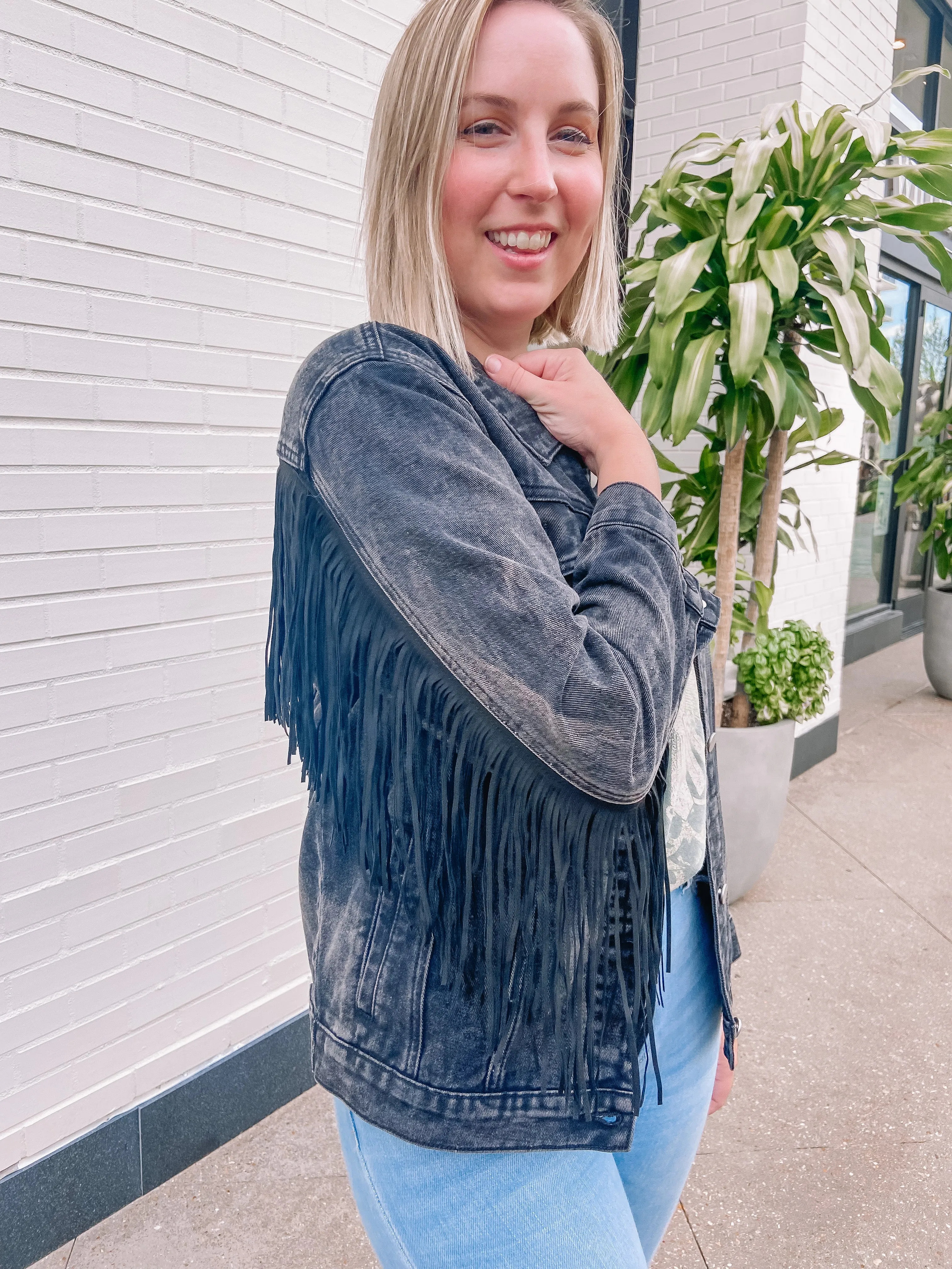 Hall of Fame Fringe Denim Jacket