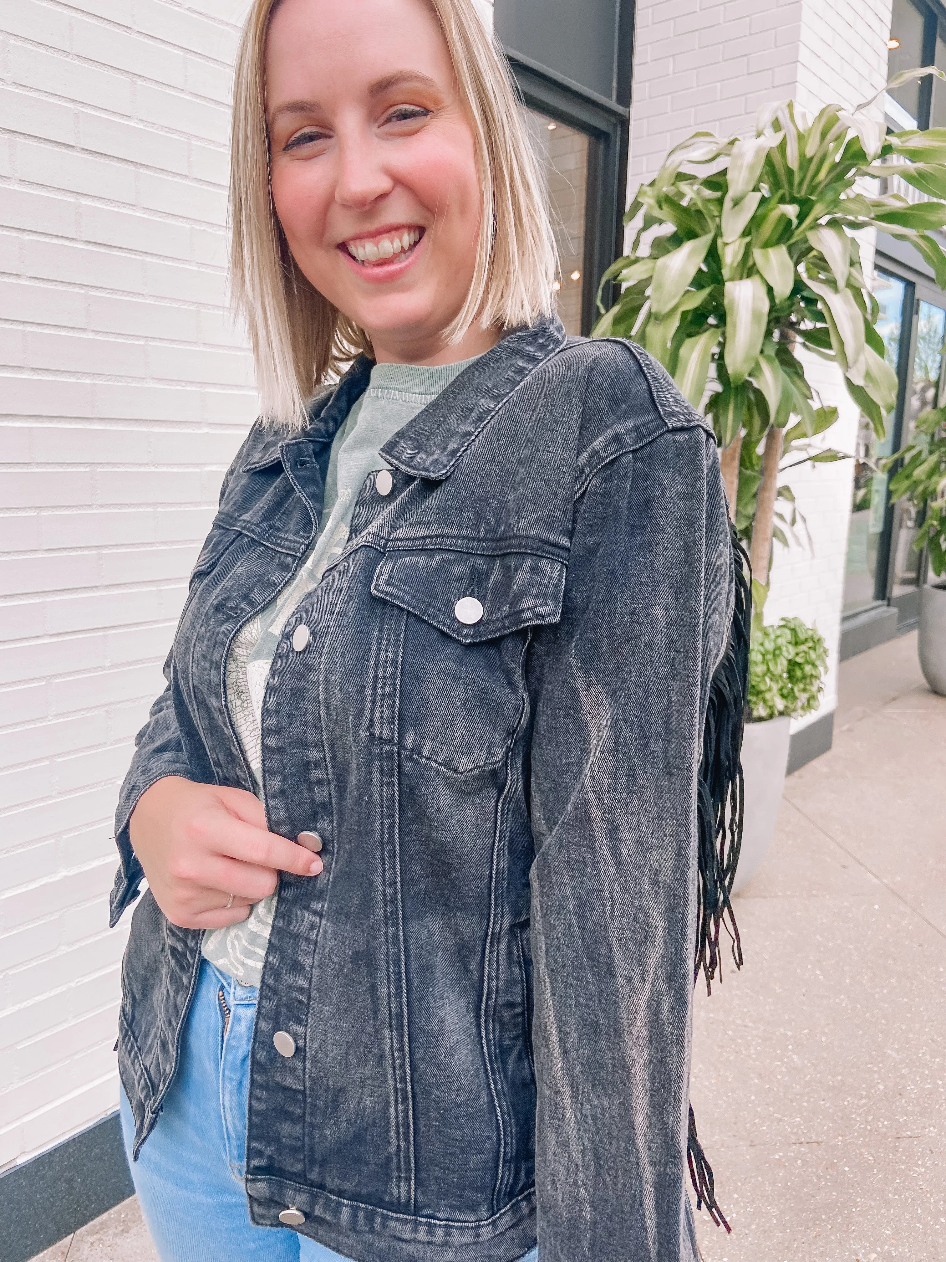 Hall of Fame Fringe Denim Jacket
